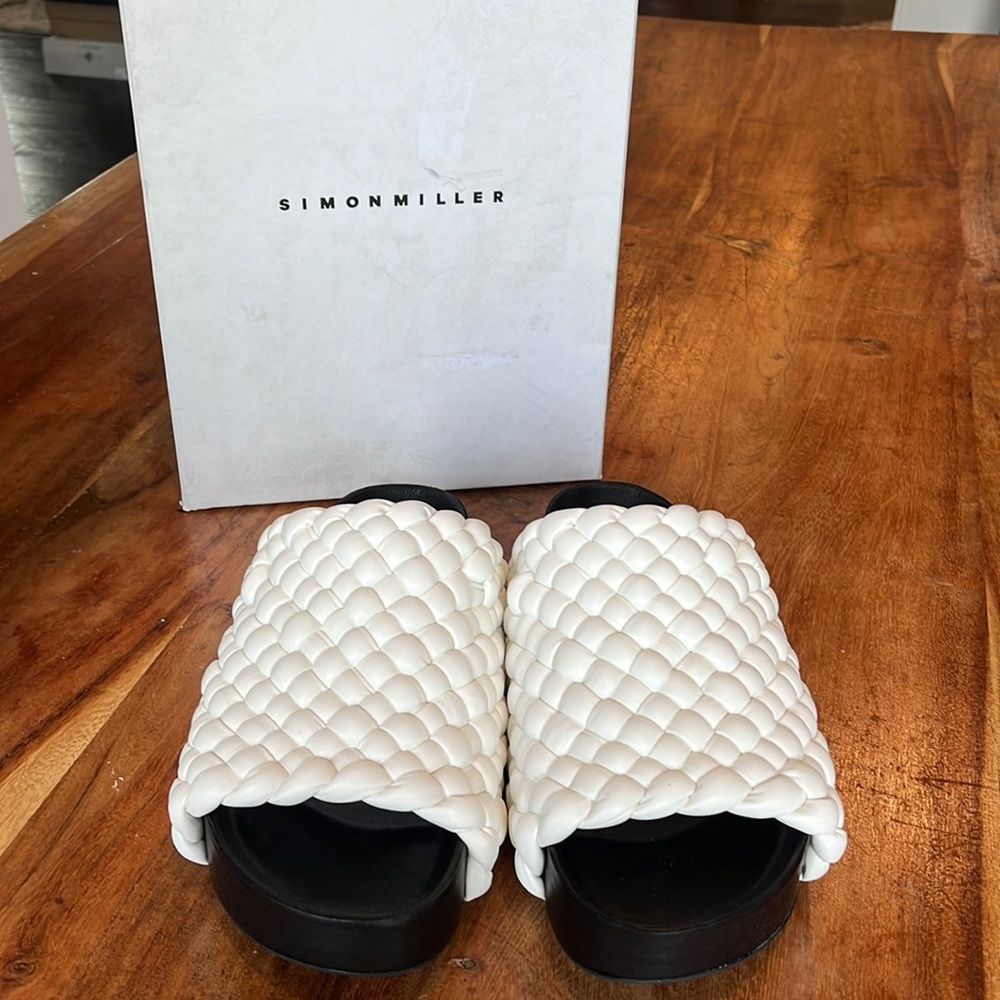 Simon Miller White Slide Sandal, Size 7.5